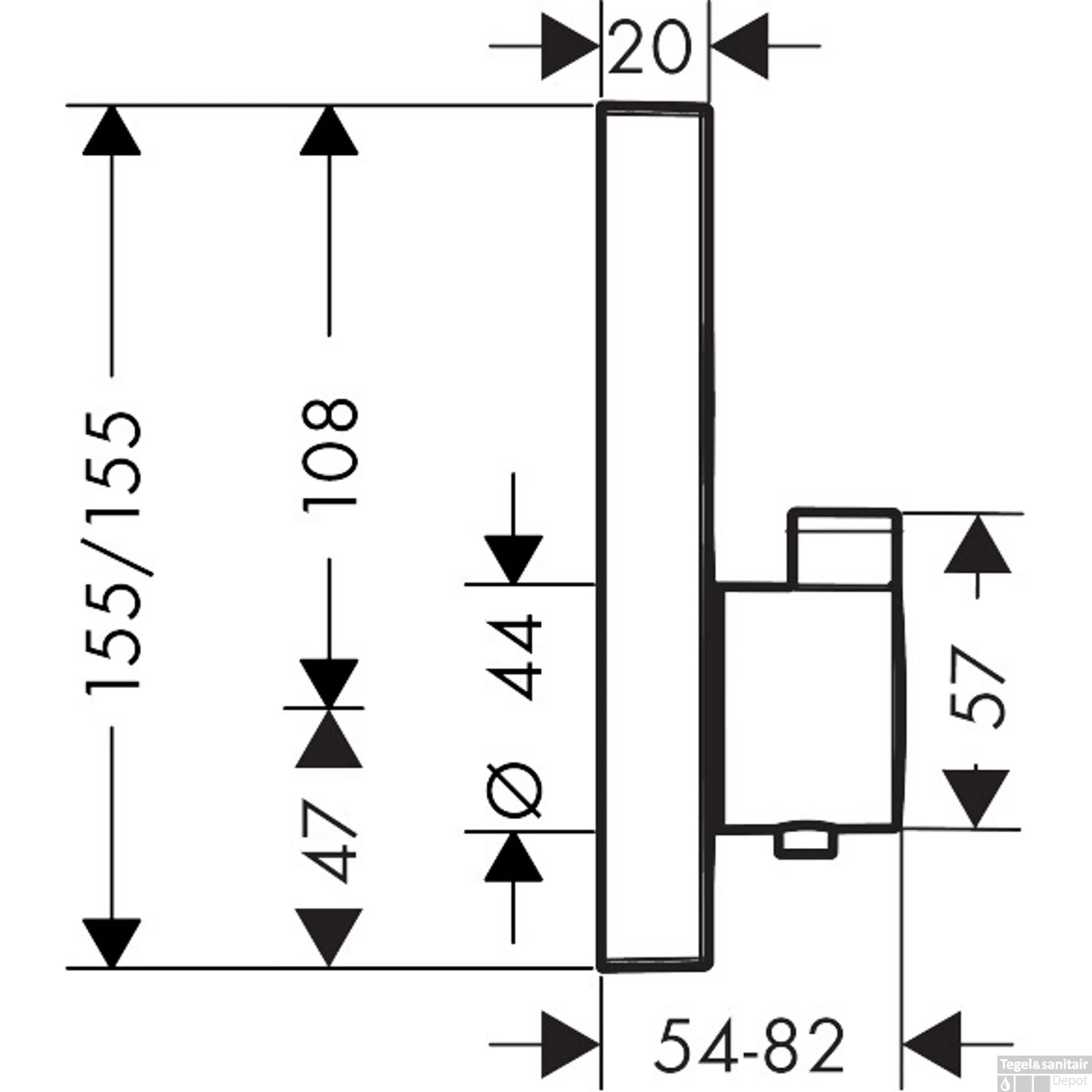 Hansgrohe Select Regendoucheset Inbouw Wanduitloop Met Handdouche En Vierkante Plaat Zwart - Afbeelding 3