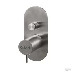 Inbouwkraan Qisani Flow Thermostatisch 2-weg Ovaal Geborsteld RVS