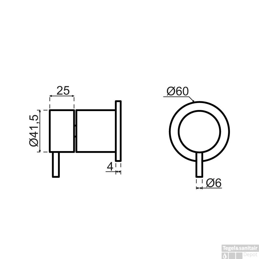 Regendoucheset Qisani Flow Inbouw 2-weg Zonder Plaat Geborsteld Gun Metal - Afbeelding 3