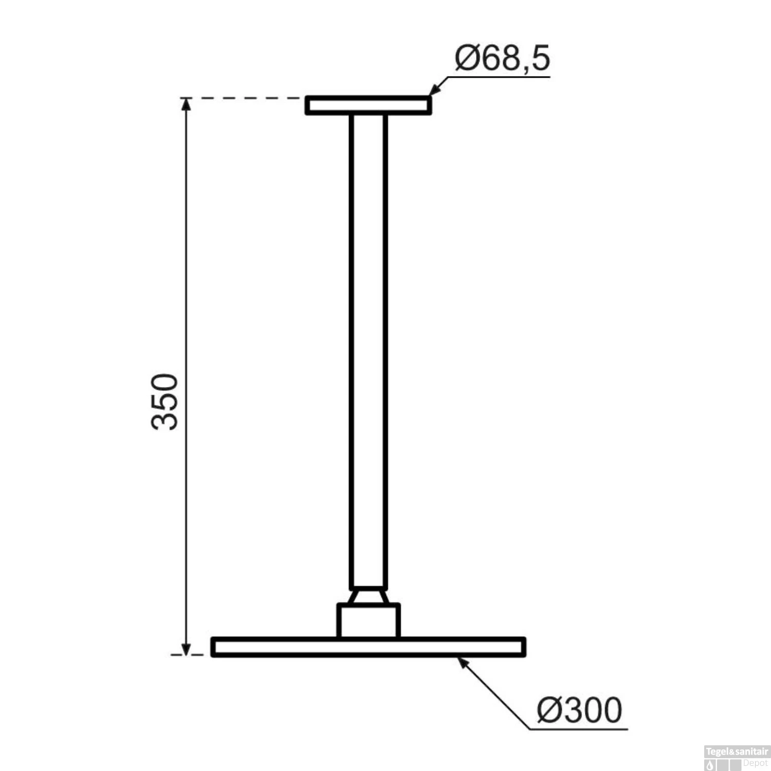 Hoofddouche Qisani Flow Ø 30 Cm Geborsteld Mat Zwart - Afbeelding 2