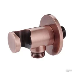 Opsteek Handdouche Met Wateruitlaat In Muur Salenzi Giro Geborsteld Koper