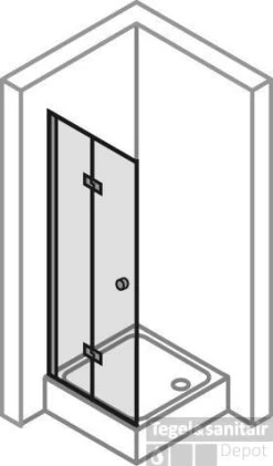 Huppe 501 Design Draai-vouwdeur 80x190 Cm. Rechts Matzilver-helder Glas