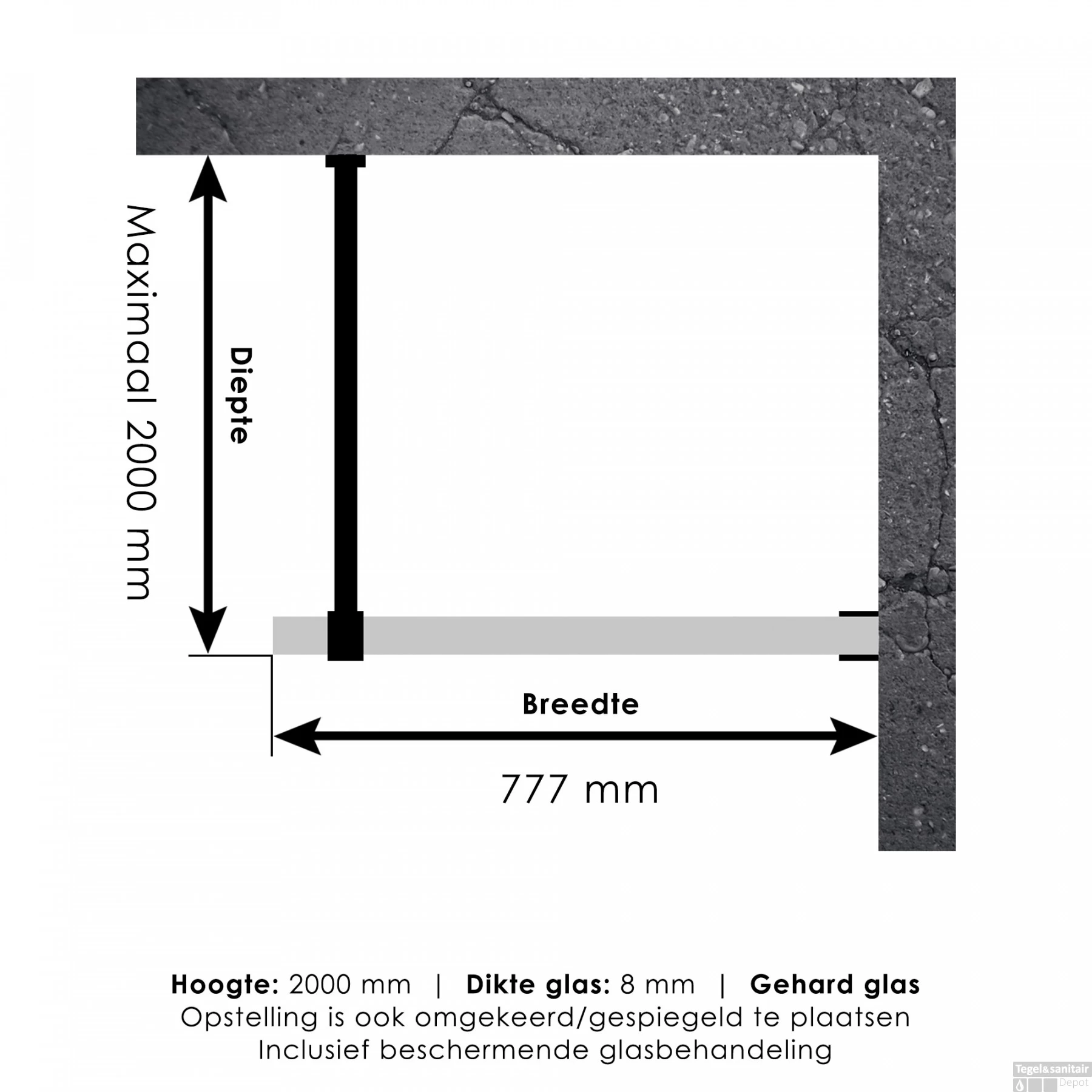 Inloopdouche Compleet Just Creating Profielloos 80 Cm Goud - Afbeelding 3