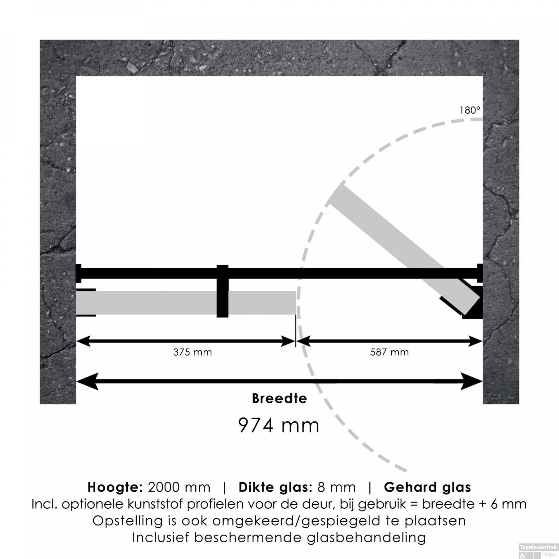 Nisdeur Compleet Just Creating Profielloos 2-Delig 100x200 Cm 40/60 Koper - Afbeelding 3
