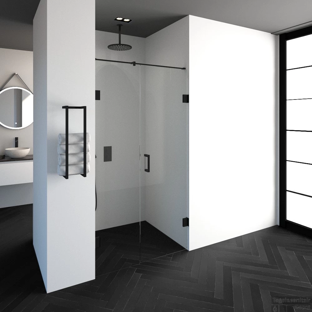 Nisdeur Compleet Just Creating Profielloos 2-Delig 110x200 Cm 50/60 Mat Zwart