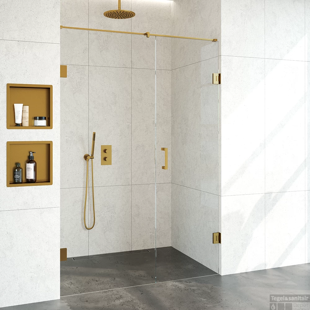 Nisdeur Compleet Just Creating Profielloos 2-Delig 140x200 Cm 80/60 Goud - Afbeelding 2