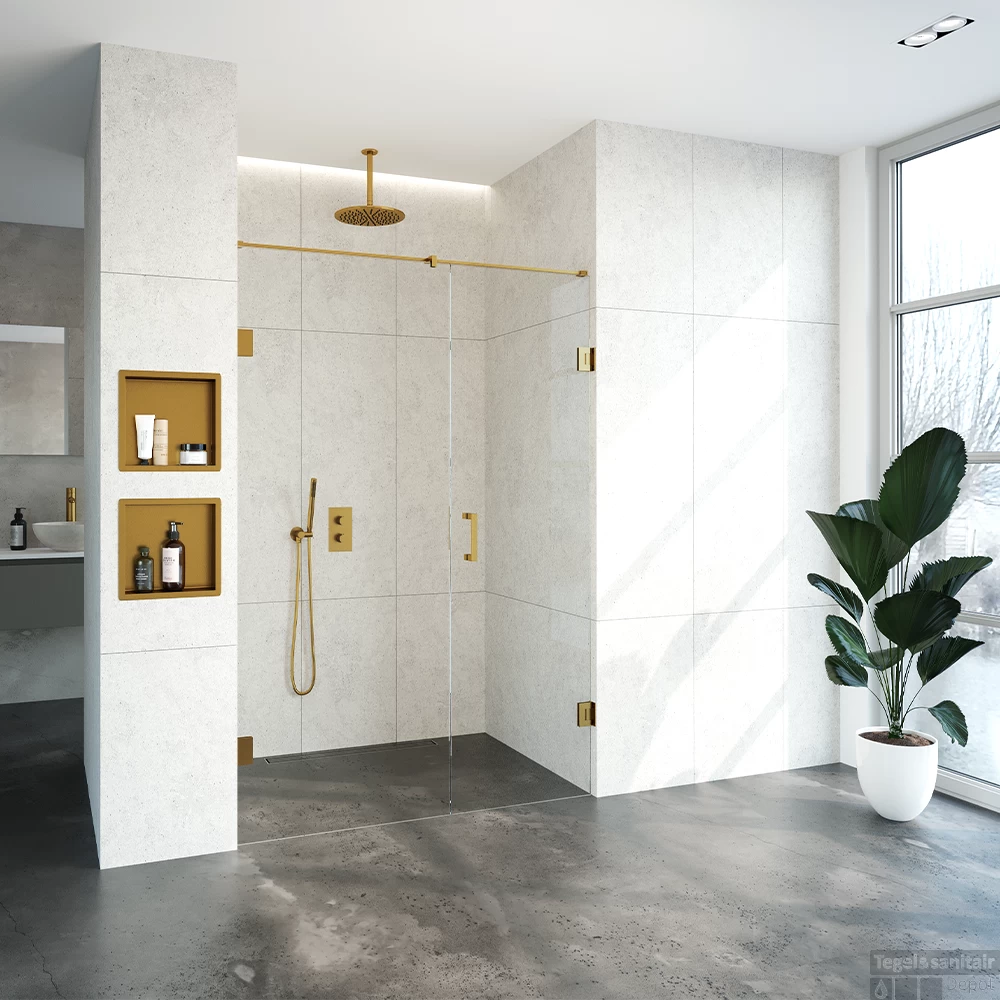 Nisdeur Compleet Just Creating Profielloos 2-Delig 140x200 Cm 80/60 Goud