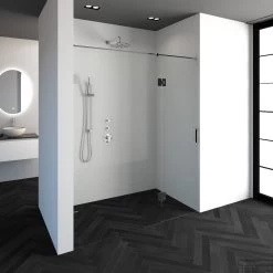 Nisdeur Compleet Just Creating Profielloos 2-Delig (Draaideur Bevestigd Op Inloopwand) 170x200 Cm 110/60 Chroom