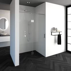 Nisdeur Compleet Just Creating Profielloos 2-Delig (Draaideur Bevestigd Op Inloopwand) 130x200 Cm 60/70 Chroom