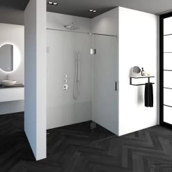 Nisdeur Compleet Just Creating Profielloos 2-Delig (Draaideur Bevestigd Op Inloopwand) 150x200 Cm 90/60 Chroom