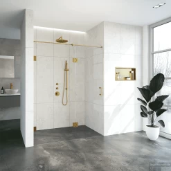 Nisdeur Compleet Just Creating Profielloos 2-Delig (Draaideur Bevestigd Op Inloopwand) 160x200 Cm 90/70 Goud