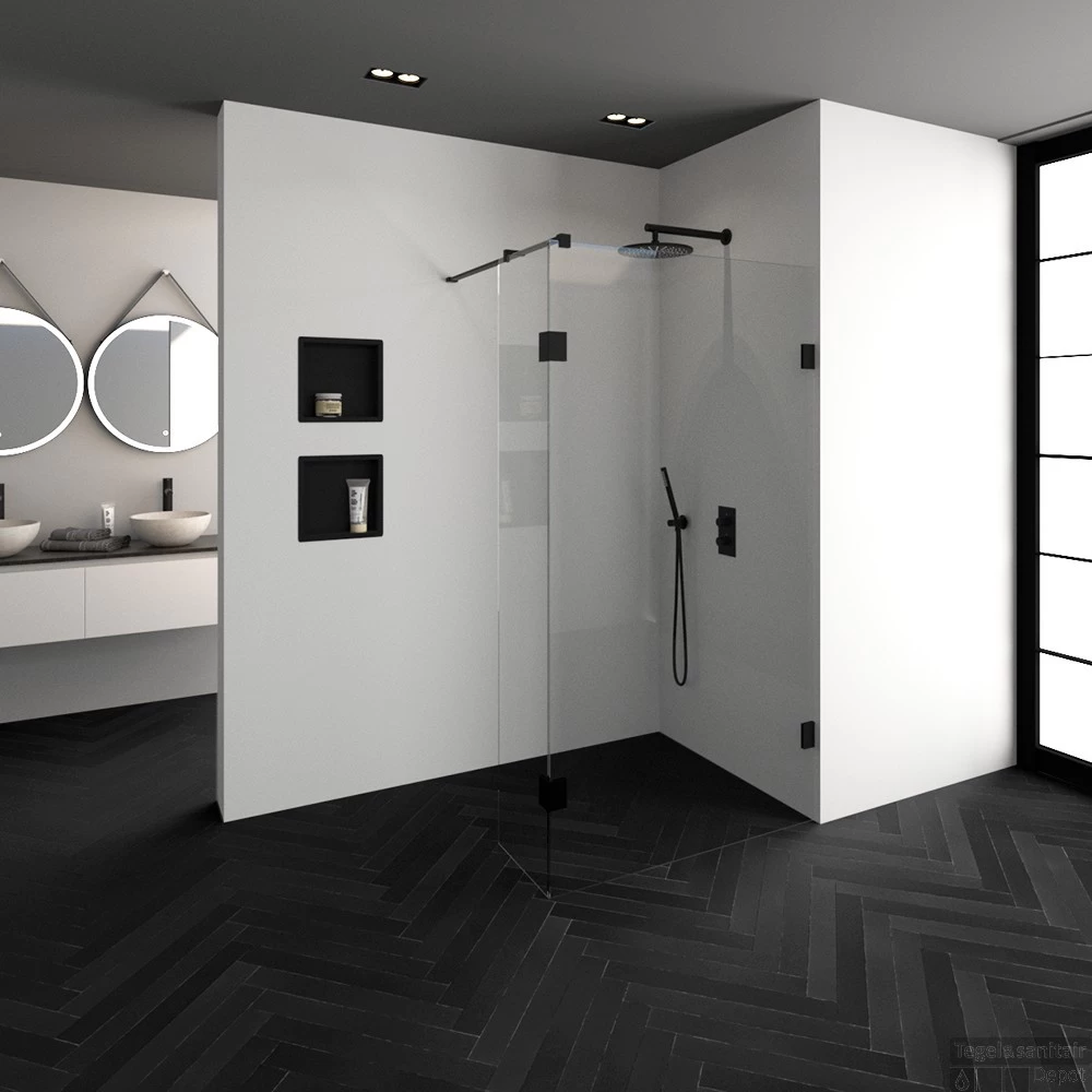 Inloopdouche Compleet Just Creating Profielloos 110/30 Cm Mat Zwart - Afbeelding 2