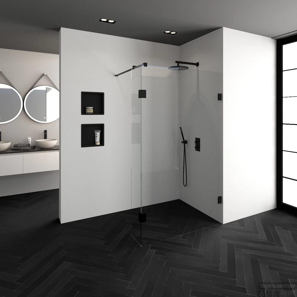 Inloopdouche Compleet Just Creating Profielloos 120/30 Cm Mat Zwart - Afbeelding 2