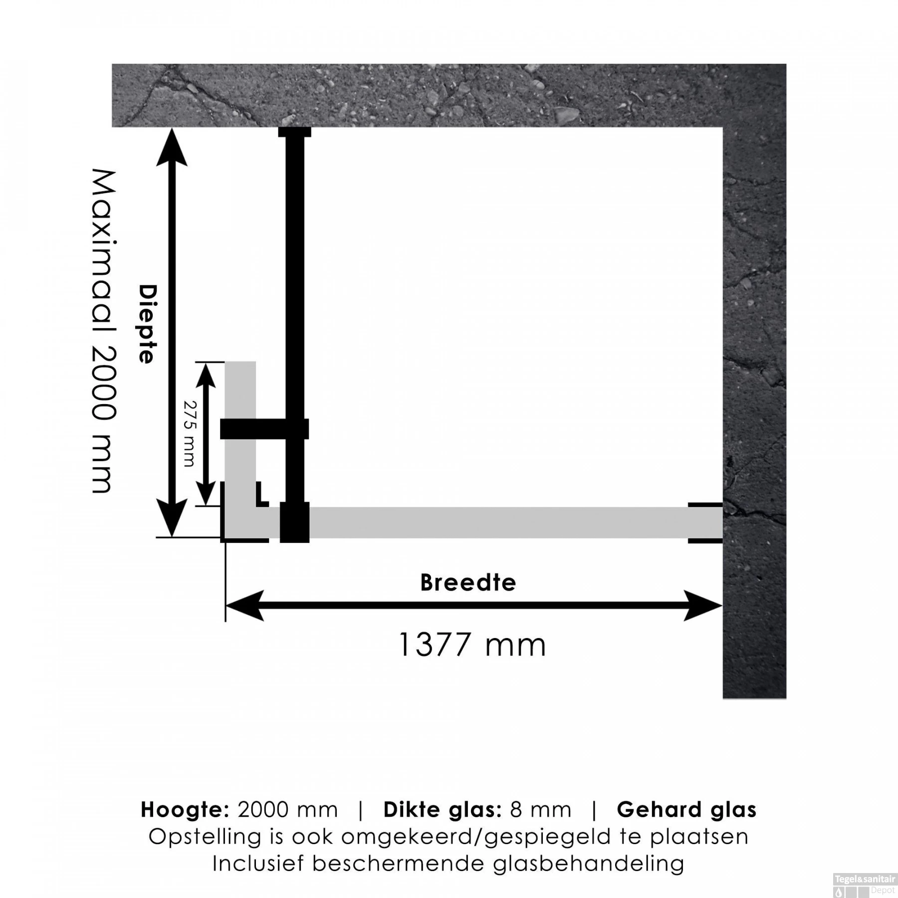 Inloopdouche Compleet Just Creating Profielloos 140/30 Cm Koper - Afbeelding 3