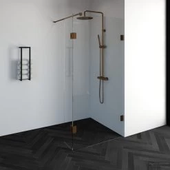 Inloopdouche Compleet Just Creating Profielloos 100/30 Cm Draaibaar Koper