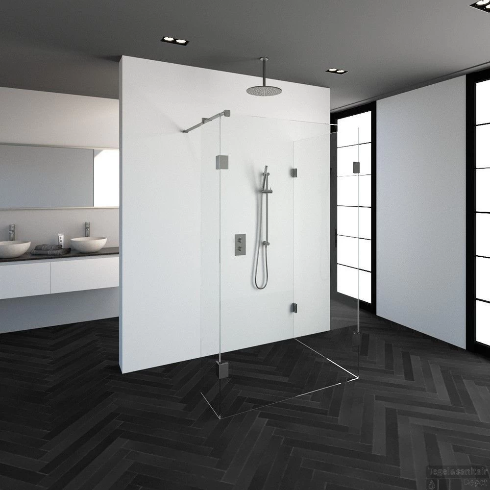 Inloopdouche Compleet Just Creating Profielloos 100x120/40 Cm Reversed RVS - Afbeelding 2