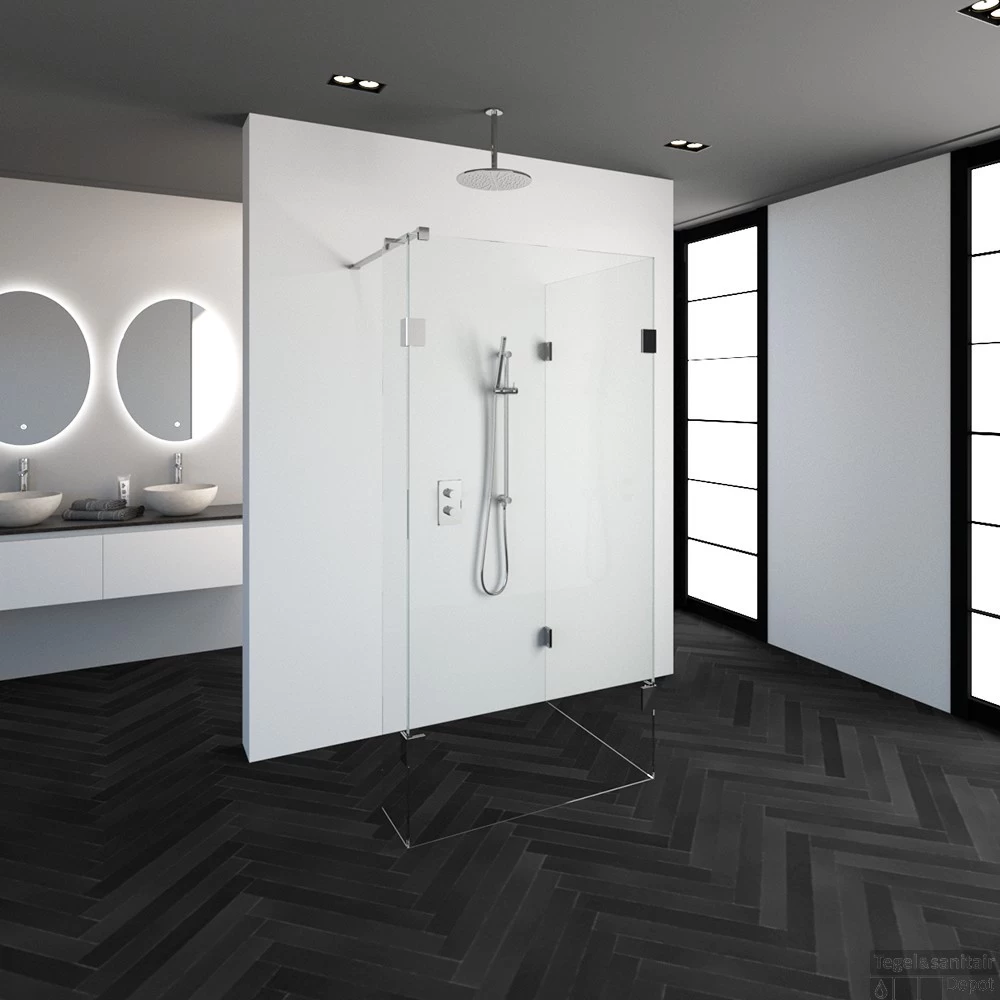 Inloopdouche Compleet Just Creating Profielloos 90x100/30 Cm Reversed Chroom - Afbeelding 2