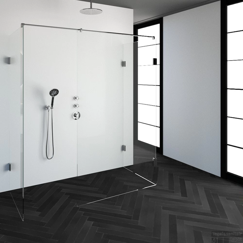 Inloopdouche Compleet XL Just Creating Profielloos 80x180 Cm Chroom