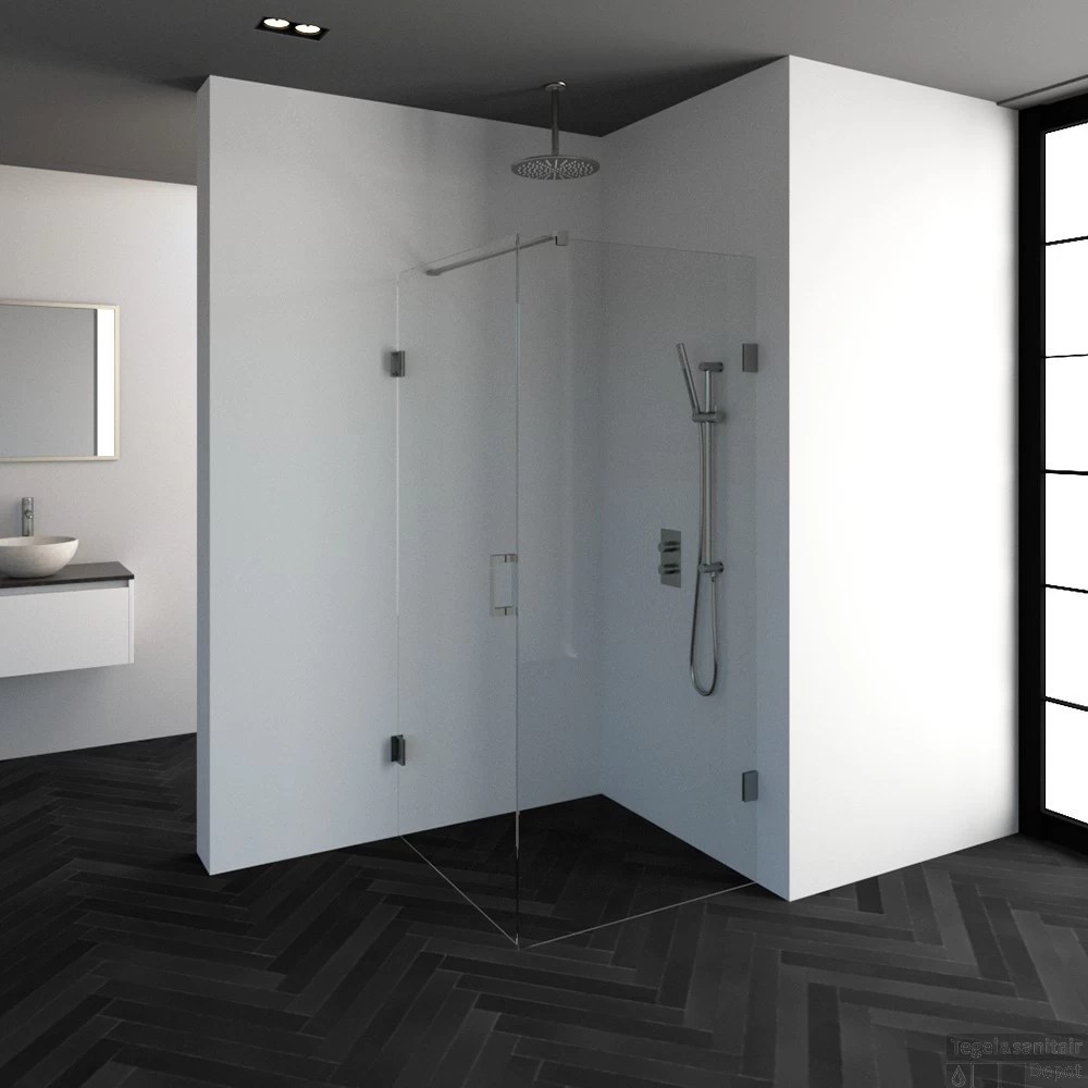 Douchecabine Compleet Just Creating 2-Delig Profielloos 90x90 Cm RVS - Afbeelding 2