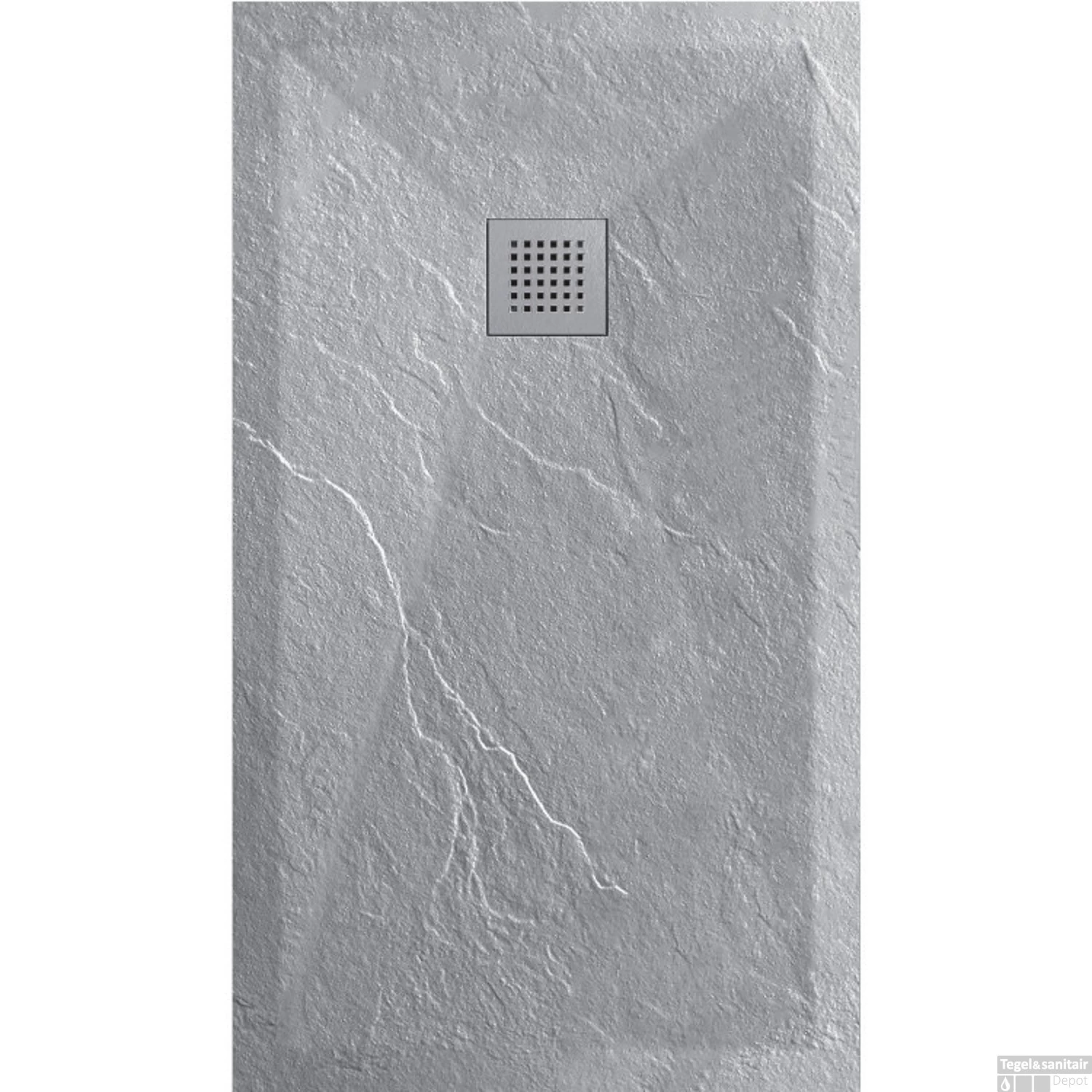 Douchetub Sanimar Sanistone 120 X 90 Cm Cement Grijs