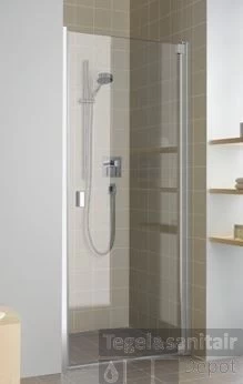 Kermi Raya Draaideur 1-dlg.100 X 200 Cm.rechts Op Douchebak Zilver Glans-helder Glas