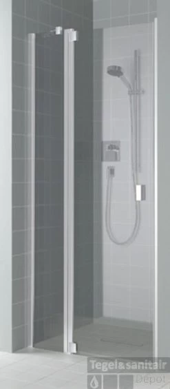 Kermi Raya Draaideur 90x200 Vast Segment Links Op Douchevloer Matzilver-helder Glas