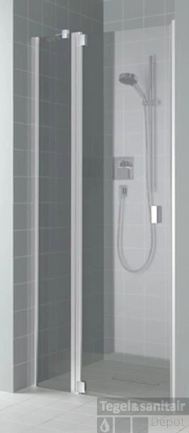 Kermi Raya Draaideur 90x200 Vast Segment Links Op Douchevloer Matzilver-helder Glas