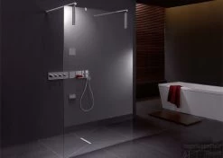 Kermi Walk-in Shower Free Xs Inloopdouche 120x200 Met Profiel M/plafondsteun Zilver Glans-helder Glas