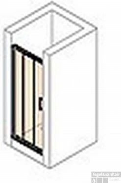 Huppe Classics 2 2-dlg. Nis Schuifdeur 80 X 190 Cm. Met Segment Zilver Glans-helder Glas