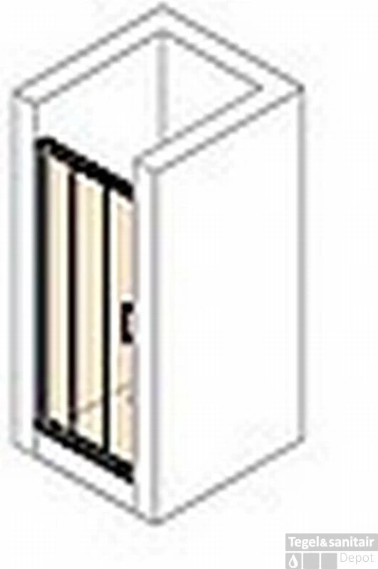 Huppe Classics 2 2-dlg. Nis Schuifdeur 90 X 190 Cm. Met Segment Zilver Glans-helder Glas