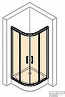 Huppe Classics 2 Kwartrond Met Schuifdeur 80/80x190 Cm. R550 Zilver Glans-helder Glas