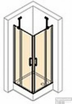 Huppe Classics 2 2-dlg. Hoekinstap 80/80x190 Cm. Zilver Glans-helder Glas