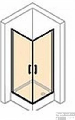 Huppe Classics 2 2-dlg. Hoekinstap 100/100x200 Cm. Matzilver-helder Glas