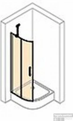 Huppe Classics 2 Kwartrond Helft 100x190 Cm. Met Segment R550 Zilver Glans-helder Glas