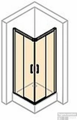 Huppe Classics 2 Easy Entry 2-dlg. Hoekinstap 120/120x200 Cm. Zilver Glans-helder Glas