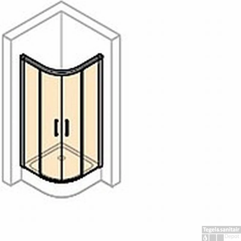 Huppe Classics 2 Easy Entry Kwartrond Met Schuifdeur 100/100x200 Cm. R550 Gl.zilver-antiplaque Glas