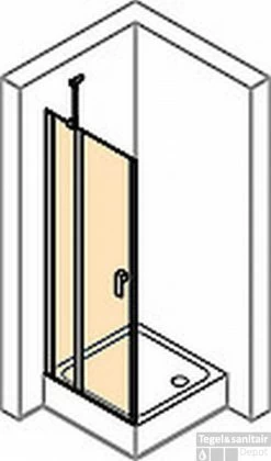 Huppe Design Pure Draaideur 90 X 200 Cm. Met Segment Matzilver-helder Glas