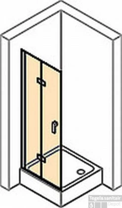 Huppe Design Pure 2-delige Vouwdeur Sft Links 120 X 200 Cm. Chroom Look-helder Glas