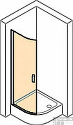 Huppe Design Pure Draaideur Kwartrond Helft 80 X 200 Cm. R50 Chroom Look-antiplaque Gl