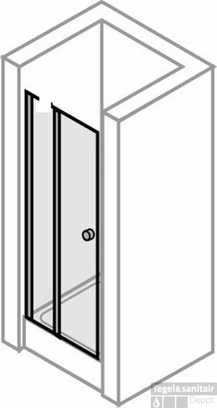 Huppe Design Pure Nis Draaideur 120 X 190 Cm. Met Segment Chroom Look-antiplaque Gl