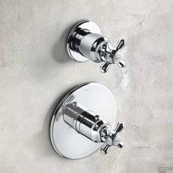 Douchethermostaat Hotbath Amice 1-stopkraan Inbouw Kruisgreep Chroom