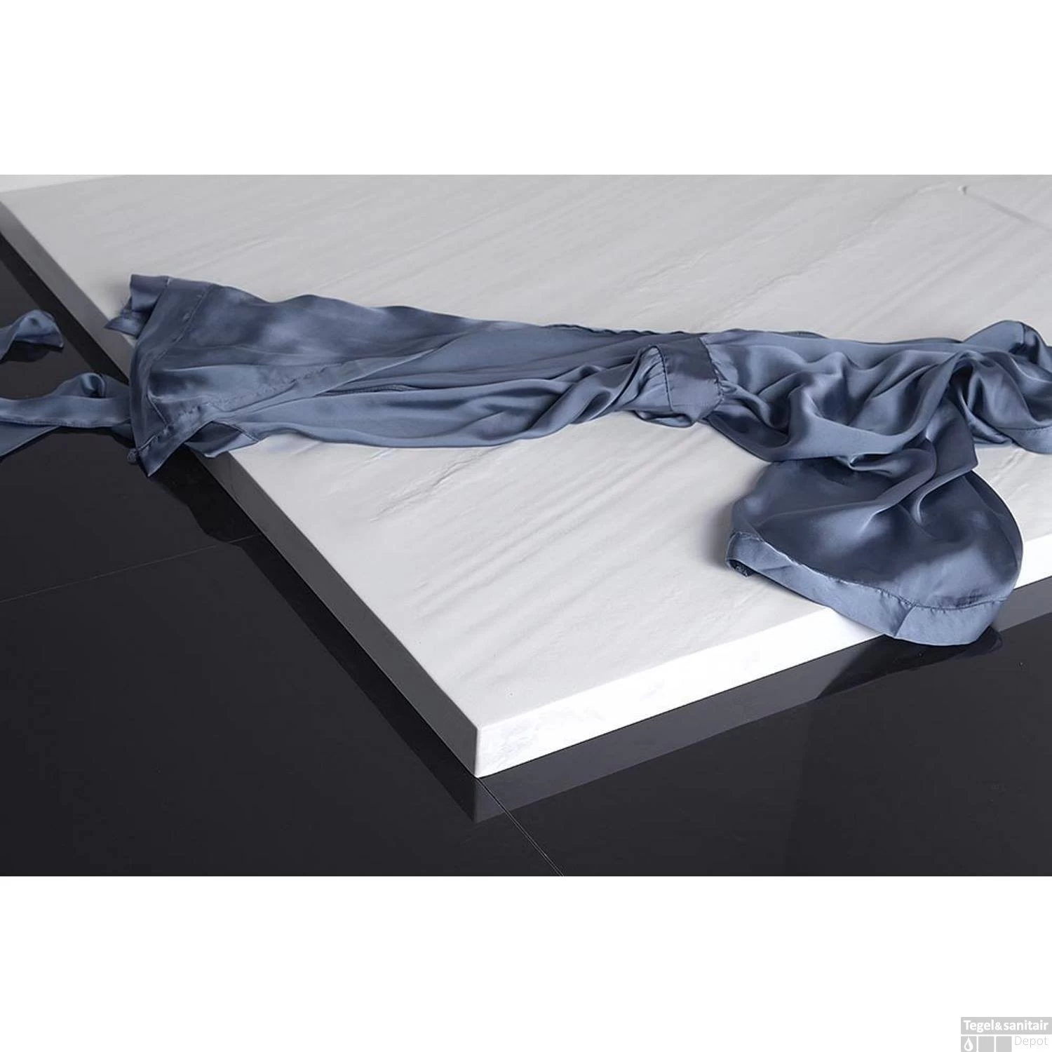 Douchebak Gegoten Marmer Sapho Acora 120x90x3.5 Cm Rechthoek Steen Wit - Afbeelding 4