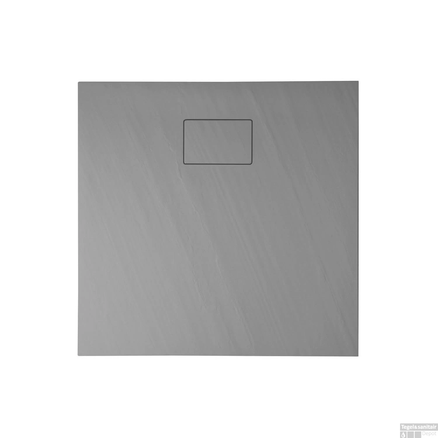 Douchebak Gegoten Marmer Sapho Acora 80x80x3.5 Cm Vierkant Steen Grijs