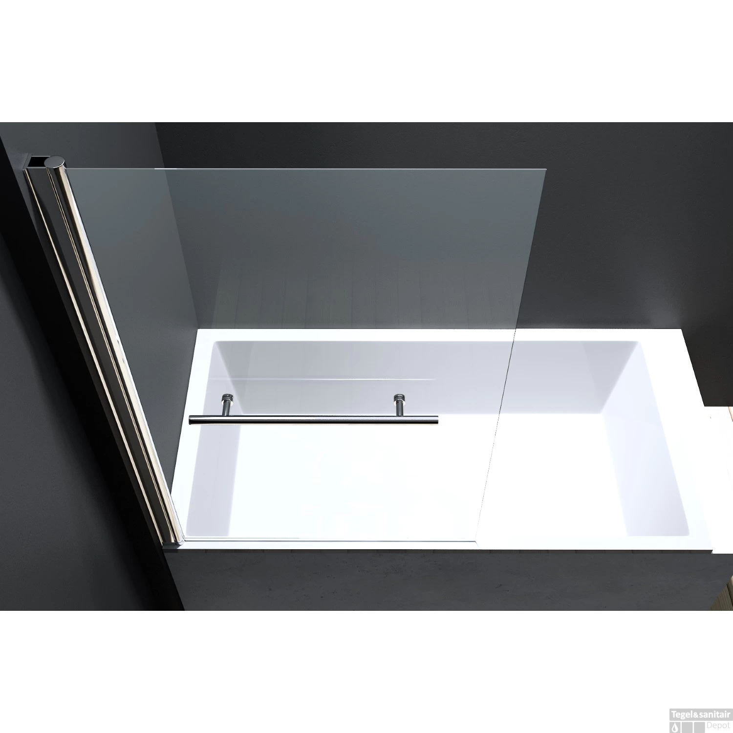 Badwand Best Design Erico 80x140 Cm Met Handdoekbeugel NANO Veiligheidsglas 6mm - Afbeelding 2