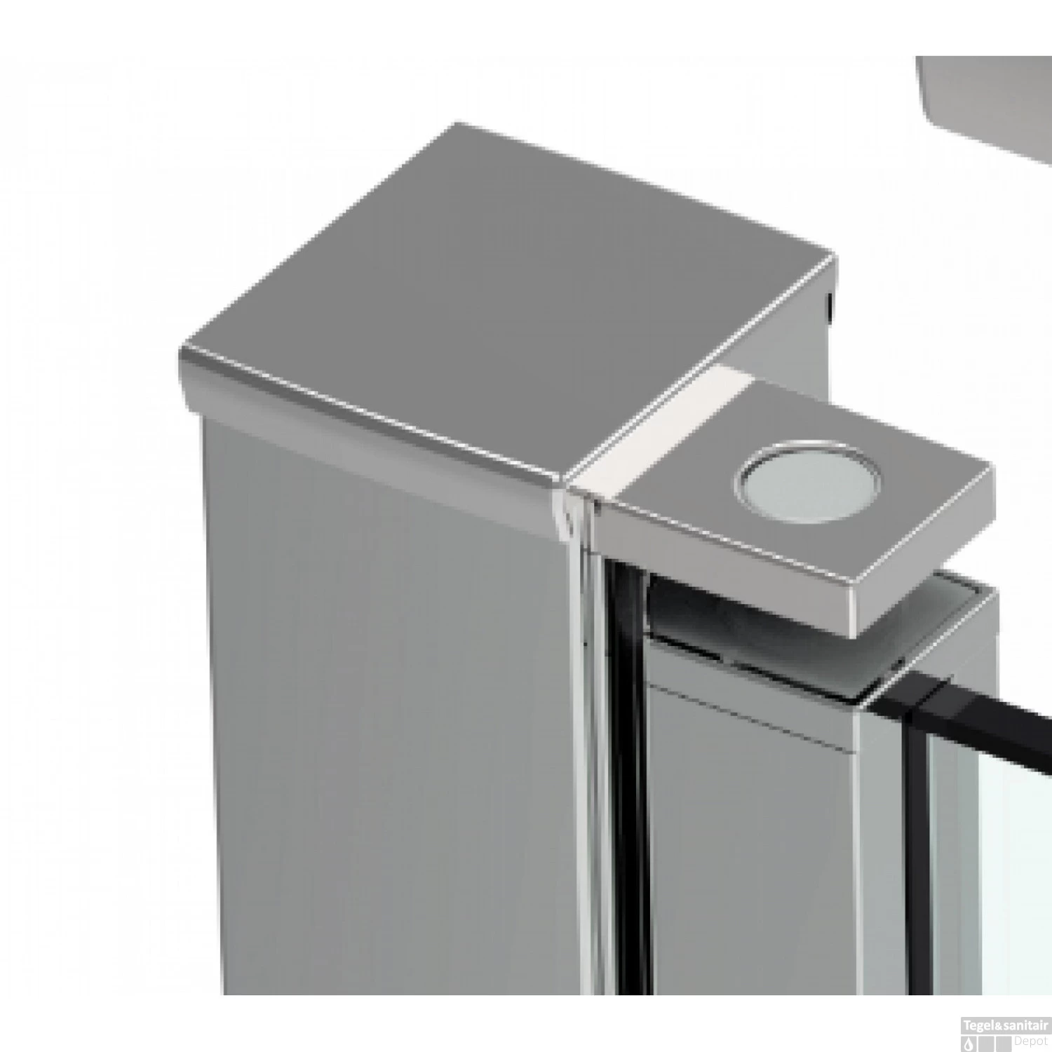 Badwand Van Rijn ST02 Klapwand + Vaste Wand 120x150 Cm Helder Glas 6 Mm Chroom - Afbeelding 3