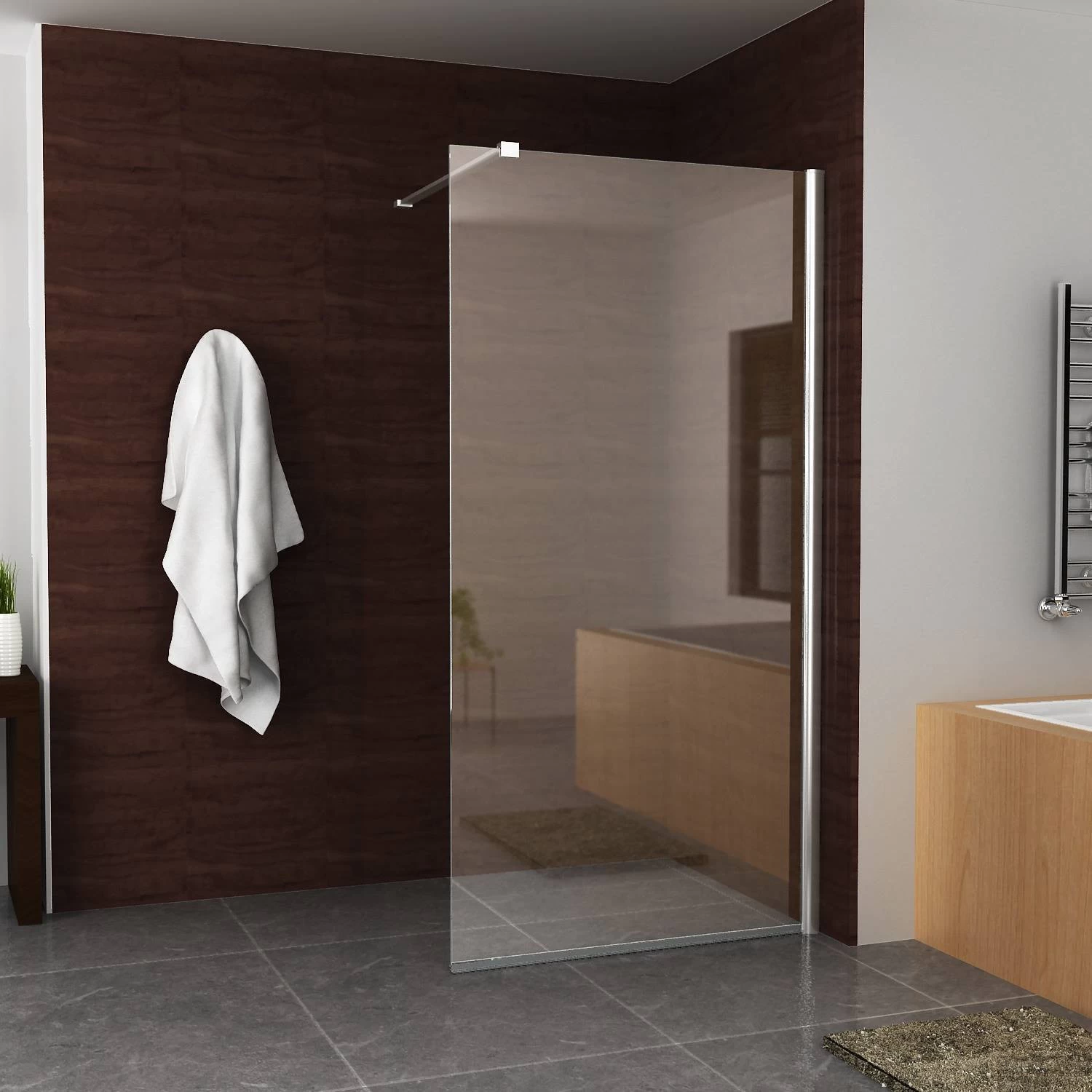 BWS Apollo Inloopdouche Met Muurprofiel 50x200cm Nano Glas 10mm