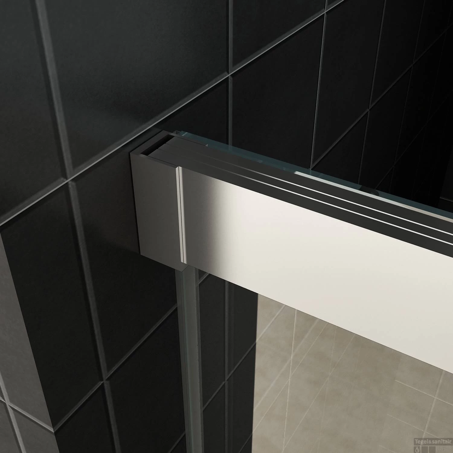 BWS Douchecabine Softclose 2.0 90x110 Cm Met Nisdeur En Zijwand 8mm Aluminium NANO Coating - Afbeelding 3