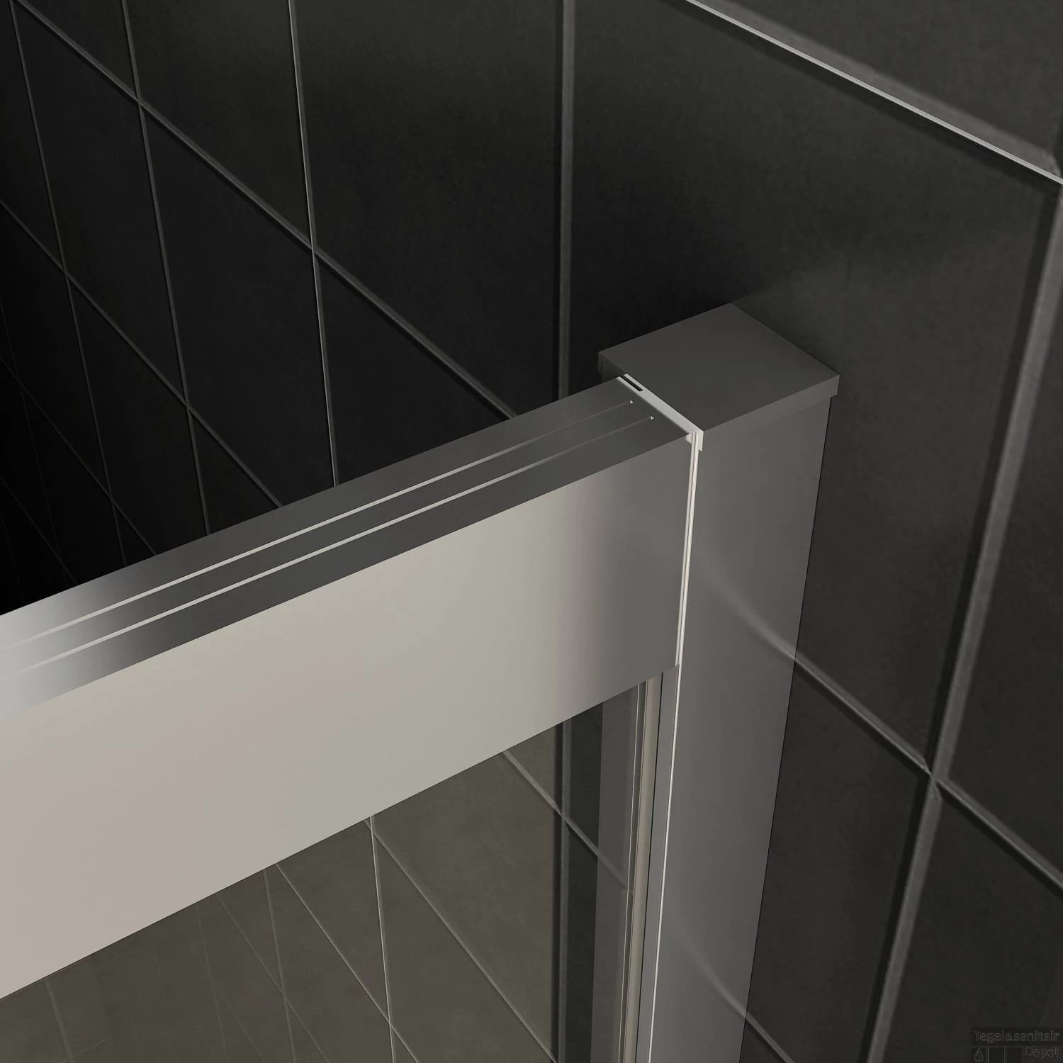 BWS Douchecabine Softclose 2.0 90x110 Cm Met Nisdeur En Zijwand 8mm Aluminium NANO Coating - Afbeelding 2