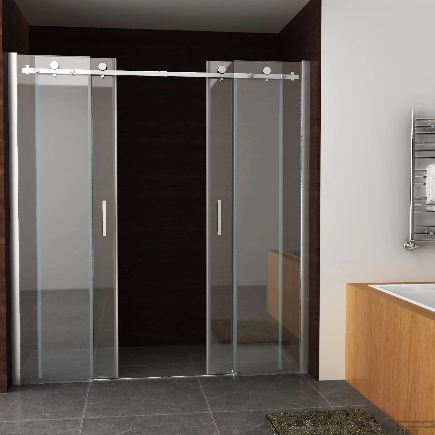 BWS Nisdeur Schuifbaar 4-Delig 180x200 Cm 8 Mm Nano Coating - Afbeelding 2