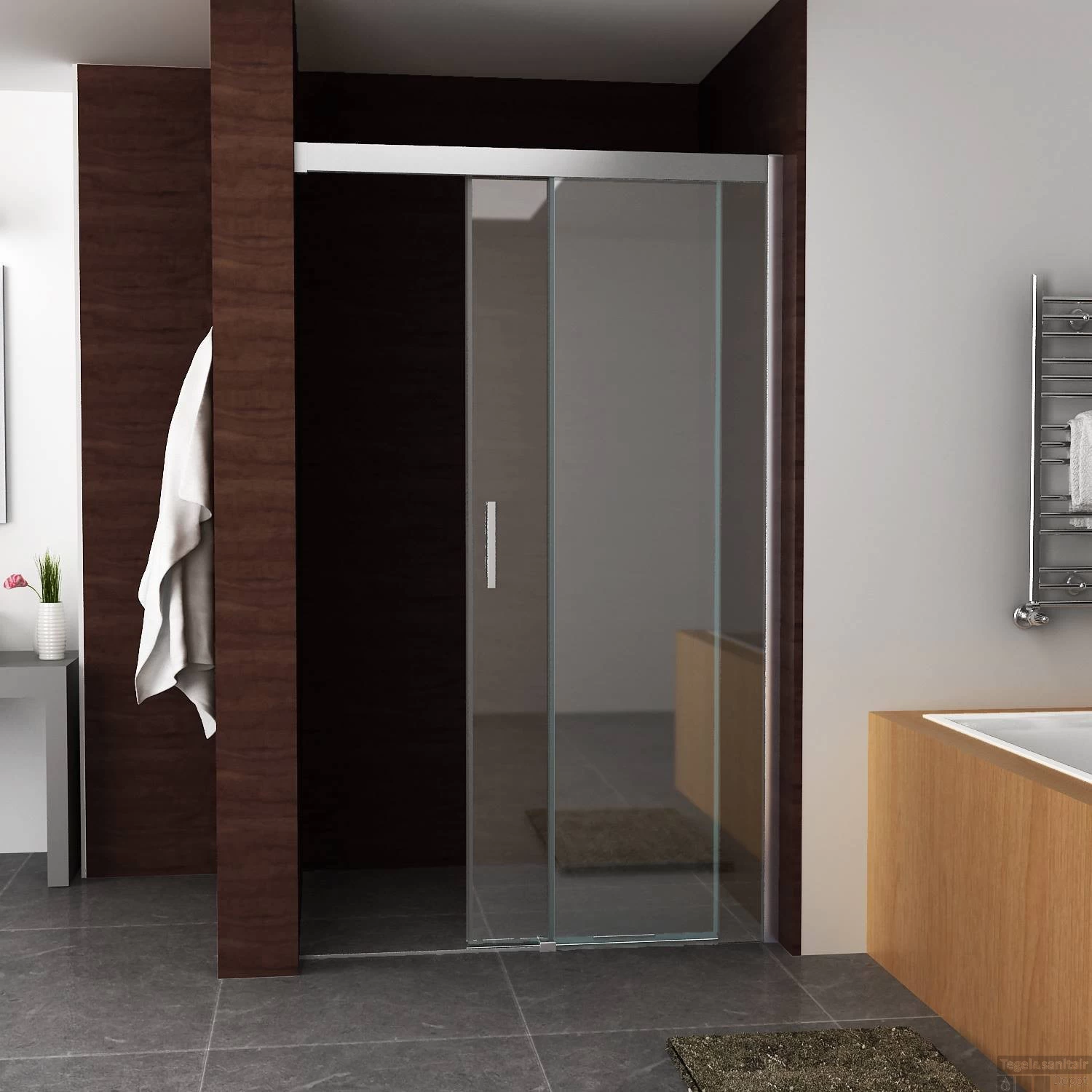 BWS Douchedeur | Softclose 2.0 | 120x200cm | 8mm Aluminium NANO Coating | Nisdeur - Afbeelding 2